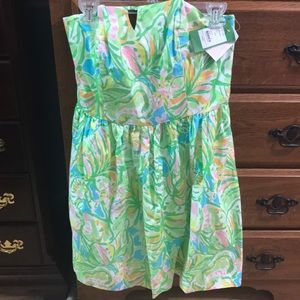 NWT strapless richelle dress Elephant Ears print